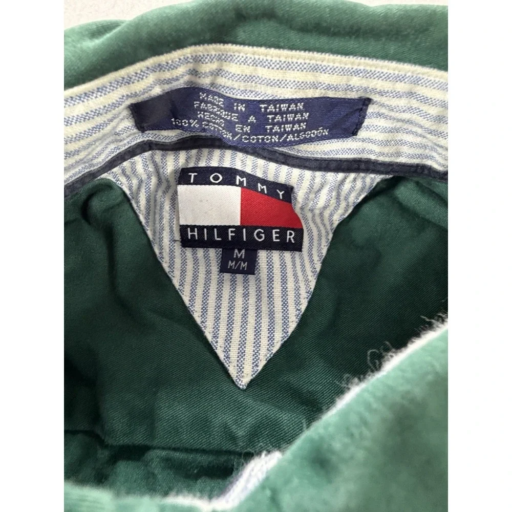 Tommy Hilfiger Shirt Men's Green Size M Long Sleeve Button Down Front Pocket - Picture 7 of 7